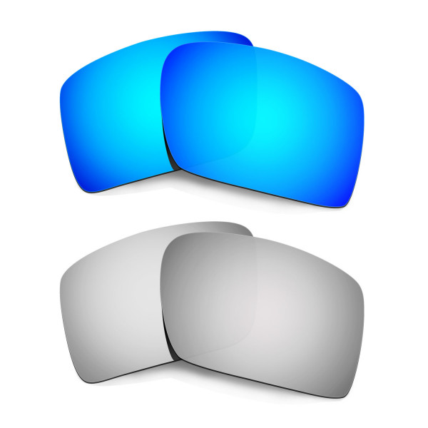 Hkuco Mens Replacement Lenses For Oakley Eyepatch 2 Blue/Titanium Sunglasses